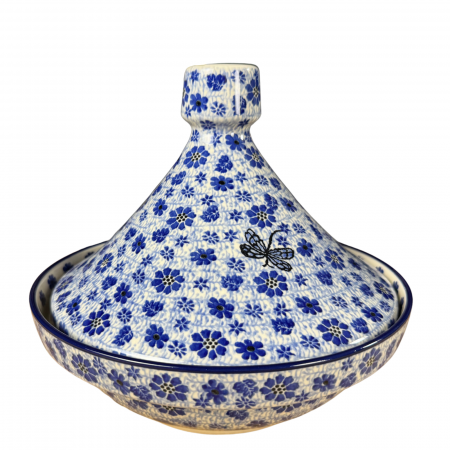 Vas pentru cuptor Tajine, Butterfly Dance, ceramica smaltuita, pictat manual, diametru 26,6 cm [1]
