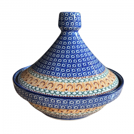 Vas pentru cuptor Tajine, Morning Sunrise, ceramica smaltuita, pictat manual, diametru 26,6 cm [0]
