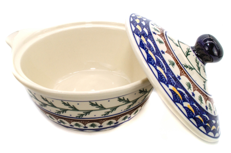 Vas rotund cu capac pentru cuptor Festive Season, ceramica smaltuita, pictat manual, 30,4cm, volum 2,1 L [3]