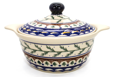 Vas rotund cu capac pentru cuptor Festive Season, ceramica smaltuita, pictat manual, 30,4cm, volum 2,1 L [0]