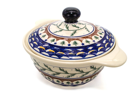 Vas rotund cu capac pentru cuptor Festive Season, ceramica smaltuita, pictat manual, 30,4cm, volum 2,1 L [1]