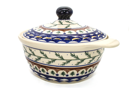 Vas rotund cu capac pentru cuptor Festive Season, ceramica smaltuita, pictat manual, 30,4cm, volum 2,1 L [6]