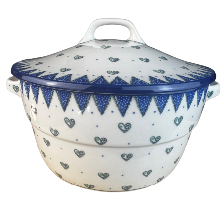 Vas rotund cuptor cu capac si manere, Wild Hearts, ceramica smaltuita, pictata manual, volum 1,75 l [1]