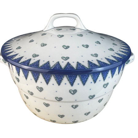 Vas rotund cuptor cu capac si manere, Wild Hearts, ceramica smaltuita, pictata manual, volum 1,75 l [5]