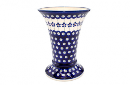 Vaza ceramica, decorativa, Floral Peacock, smaltuita, impermeabila, pictata manual, inaltime 19,5 cm [2]