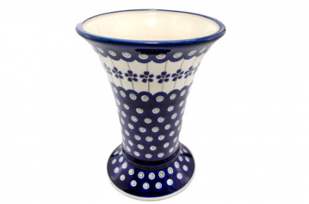 Vaza ceramica, decorativa, Floral Peacock, smaltuita, impermeabila, pictata manual, inaltime 19,5 cm [1]