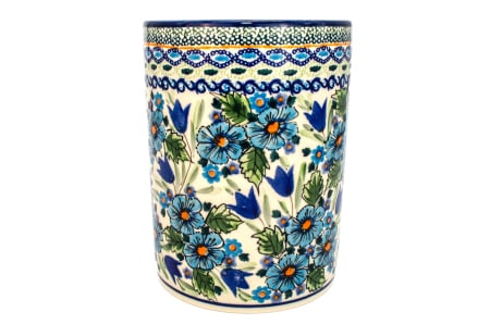 Vaza ceramica, Evangeline, smaltuita, impermeabila, pictata manual, 18,0 cm [0]