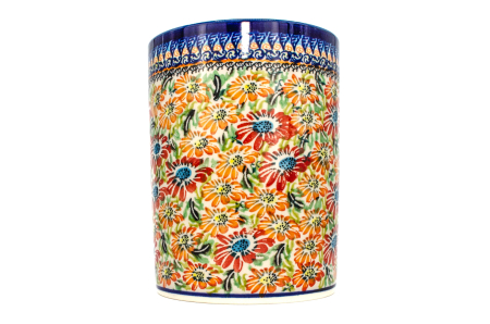 Vaza ceramica, Flower Jungle, smaltuita, impermeabila, pictata manual, 18,0 cm [2]