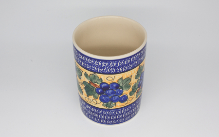 Vaza ceramica, Grapes, smaltuita, impermeabila, pictata manual, 18,0 cm [1]