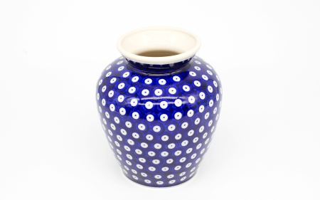 Vaza decorativa Blue Eyes, ceramica smaltuita, impermeabila, pictata manual, 17,0 cm [2]