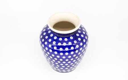 Vaza decorativa Blue Eyes, ceramica smaltuita, impermeabila, pictata manual, 17,0 cm [1]