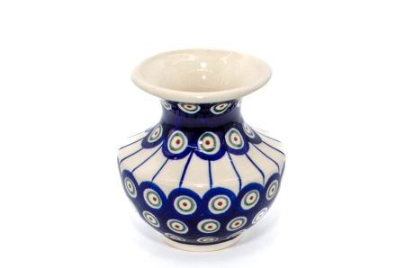 Vaza decorativa Peacock Eyes, ceramica smaltuita, impermeabila, pictata manual, 11,1 cm [3]