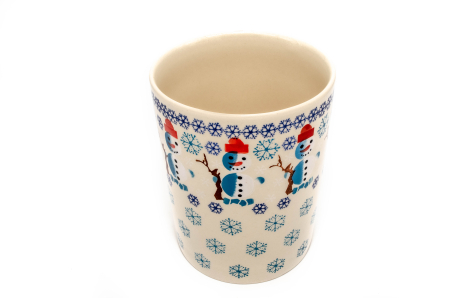 Vaza decorativa Snowman Dance, ceramica smaltuita, impermeabila, pictata manual, 18,0 cm [1]
