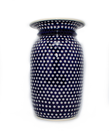 Vaza inalta Blue Eyes, ceramica smaltuita, impermeabila, pictata manual, 39,0 cm [0]