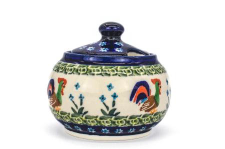 Zaharnita ceramica Vintage Rooster, ceramica smaltuita, pictata manual, 300 ml [0]