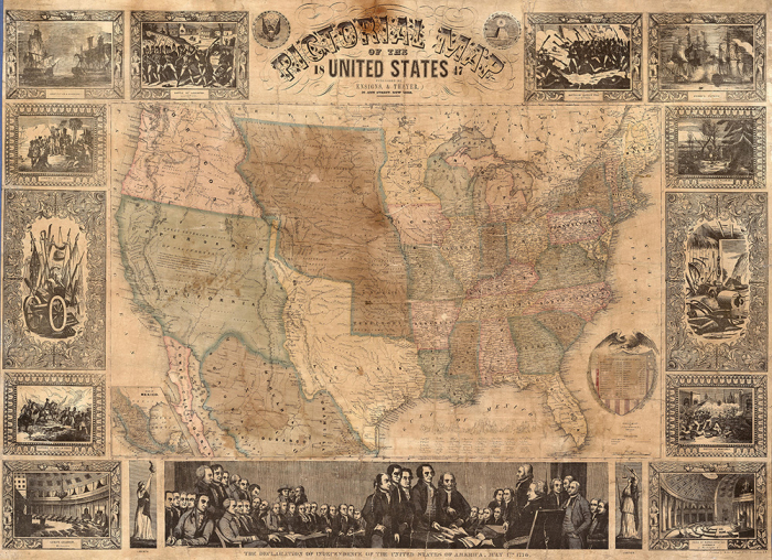 Tapet PICTORIAL MAP OF THE U.S. [2]