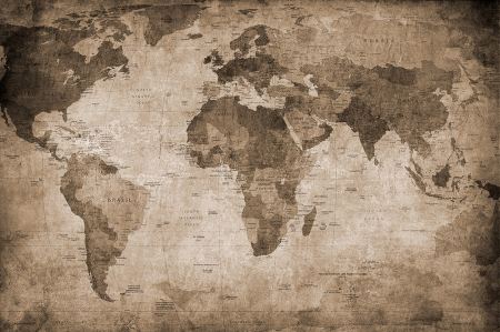 Tapet WORLD MAP, BROWN [1]