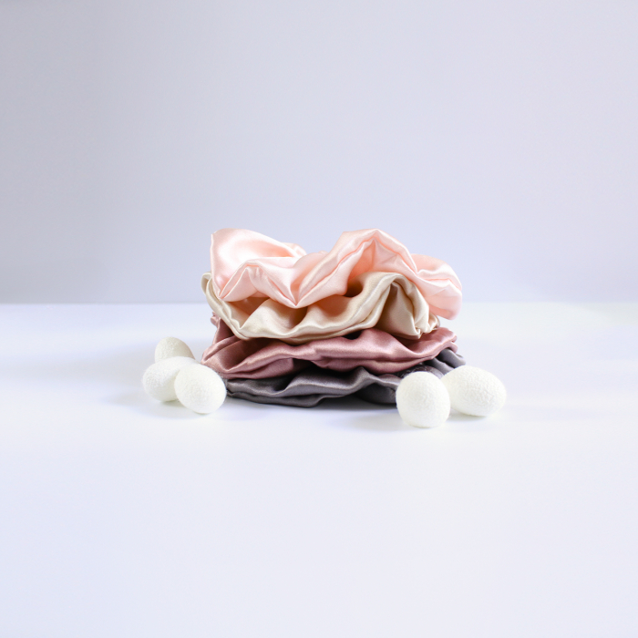 Accesoriu par SHI-NI HAIR din matase naturala Mulberry, Pink [5]