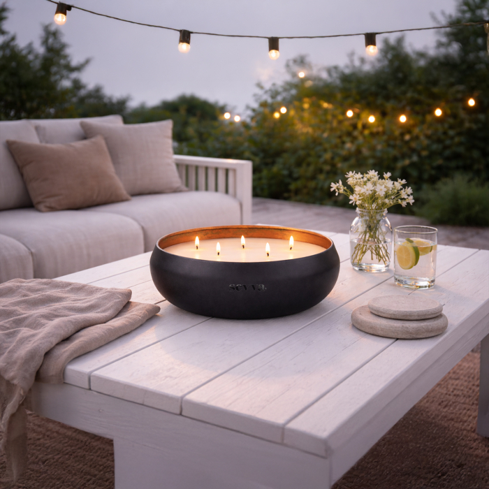 Sevva Garden lumânare exterior 24 cm 5 fitiluri vas metalic mat [5]