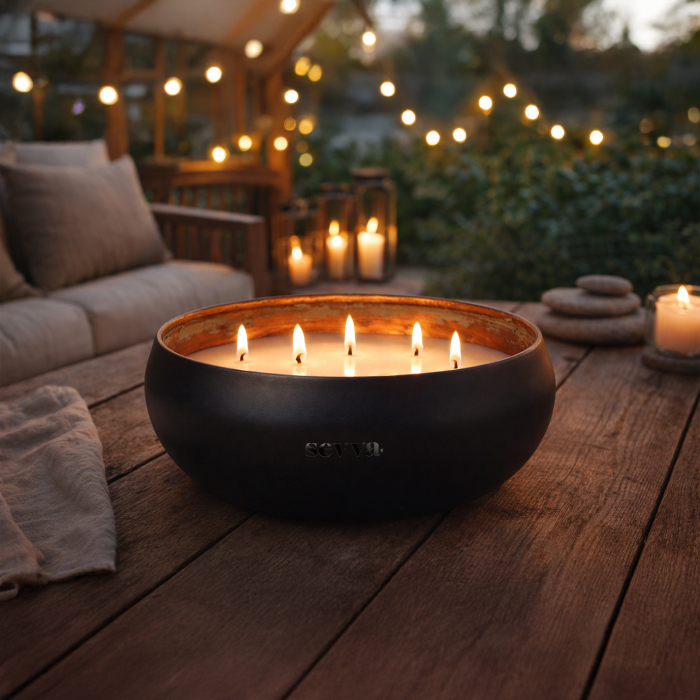Sevva Garden lumânare exterior 24 cm 5 fitiluri vas metalic mat [4]
