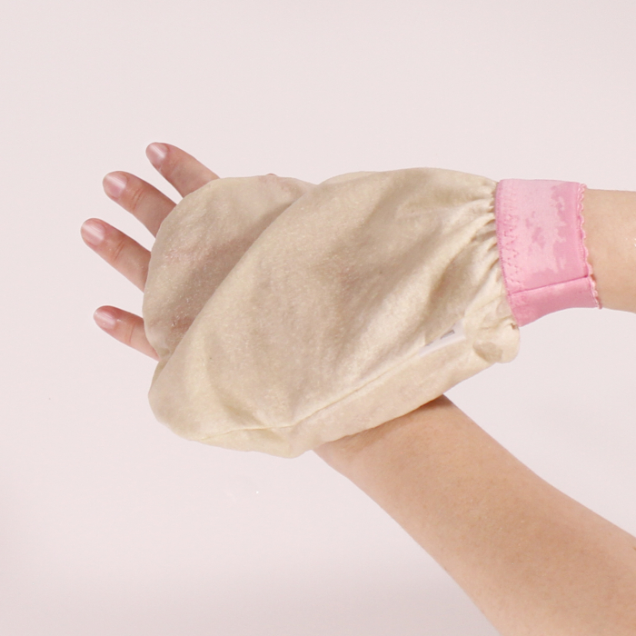 Set 2 manusi exfoliere delicata din matase bruta Mulberry 100% [5]