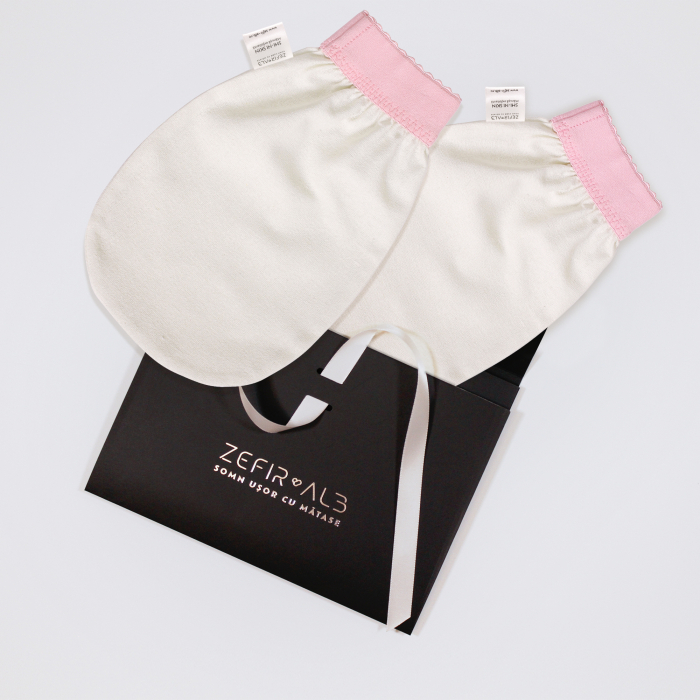 Set 2 manusi exfoliere delicata din matase bruta Mulberry 100% [6]