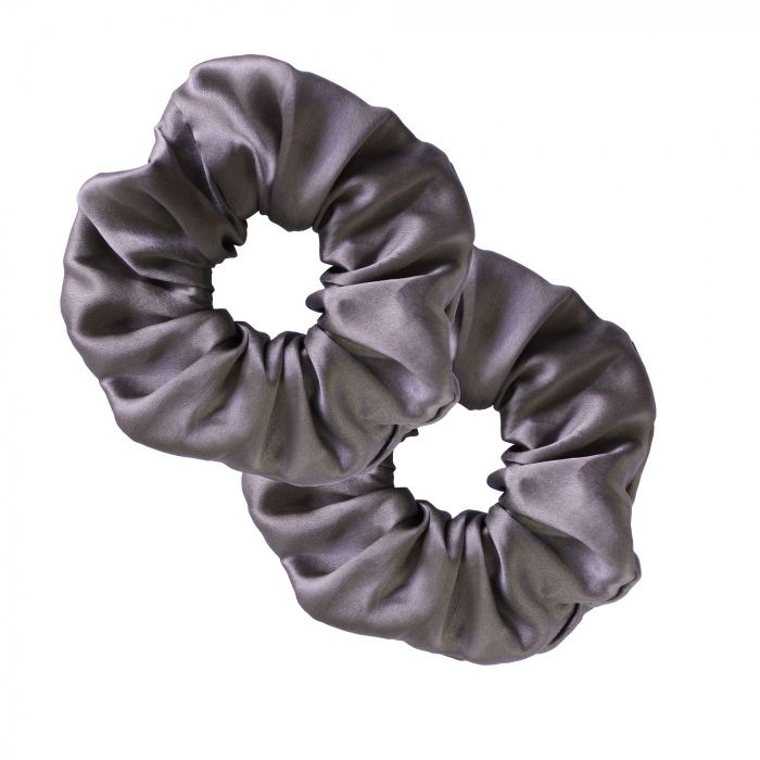 Set 2 accesorii de par SHI-NI HAIR din matase naturala Mulberry, Steel [2]