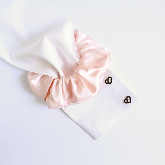 Set 2 accesorii de par SHI-NI HAIR din matase naturala Mulberry, Pink [3]