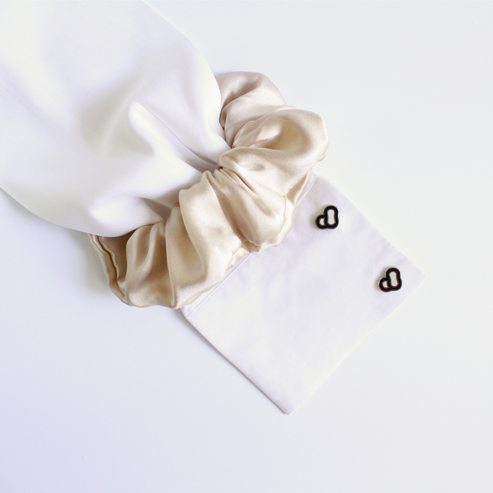 Set 2 accesorii de par SHI-NI HAIR din matase naturala Mulberry, Sand [3]