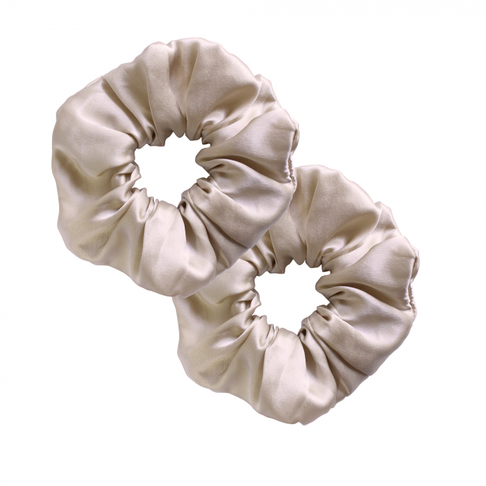 Set 2 accesorii de par SHI-NI HAIR din matase naturala Mulberry, Sand [2]