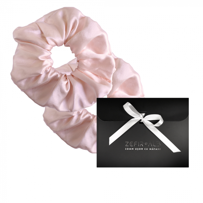 Set 2 accesorii de par SHI-NI HAIR din matase naturala Mulberry, Pink [1]