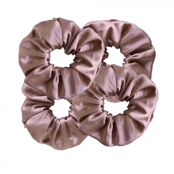 Set 4 accesorii de par SHI-NI HAIR din matase naturala Mulberry, Rose [2]