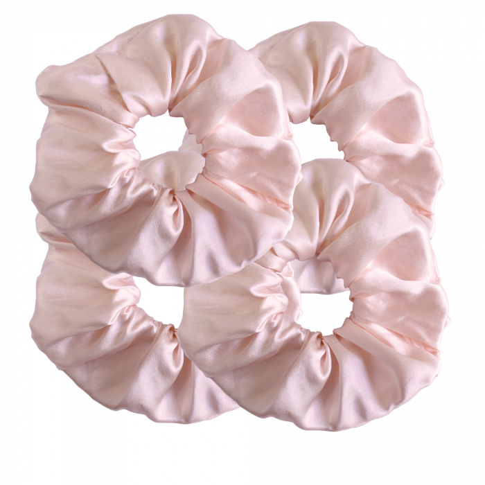 Set 4 accesorii de par SHI-NI HAIR din matase naturala Mulberry, Pink [2]