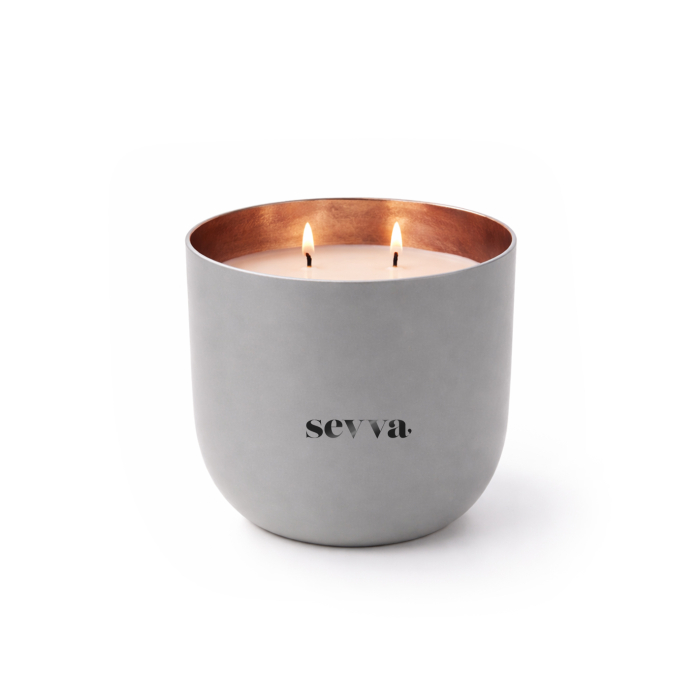 Sevva Dining lumânare masă 2 fitiluri vas metalic mat rose gold [2]