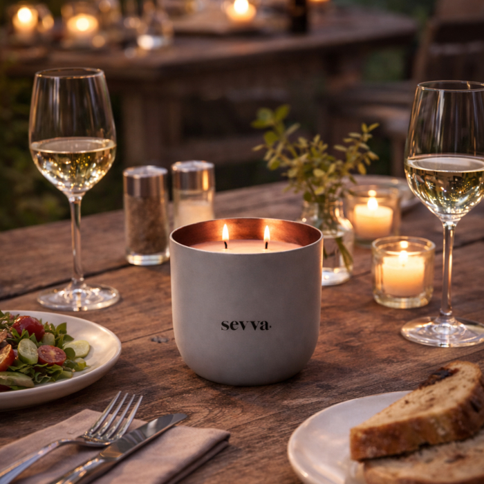 Sevva Dining lumânare masă 2 fitiluri vas metalic mat rose gold [3]