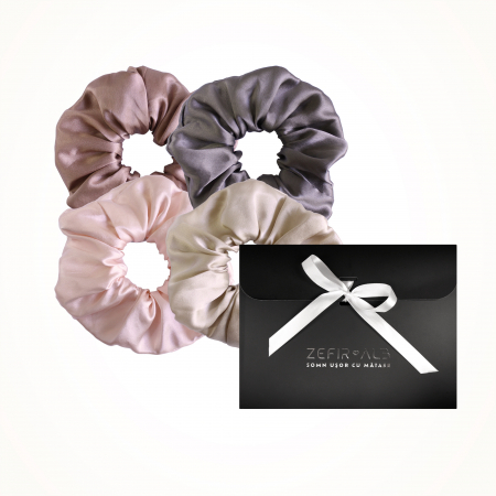 Accesoriu par SHI-NI HAIR din matase naturala Mulberry, Pink [7]