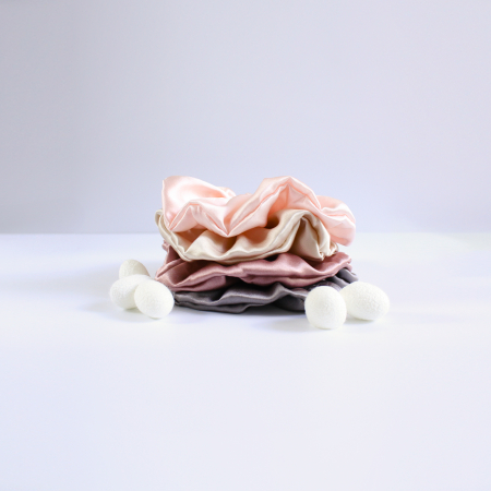 Accesoriu par SHI-NI HAIR din matase naturala Mulberry, Pink [4]