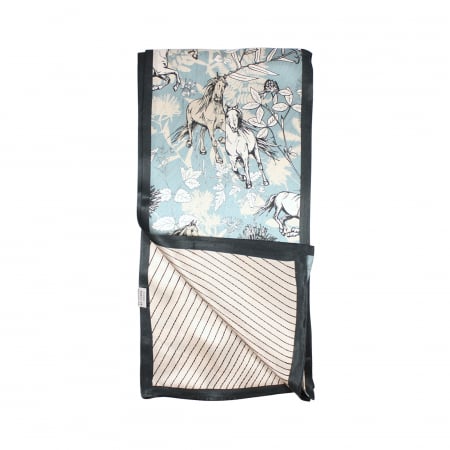 Eșarfă șal cu două fețe 15 cm / 145 cm, din mătase naturală Mulberry Charmeuse, Freedom on Fields