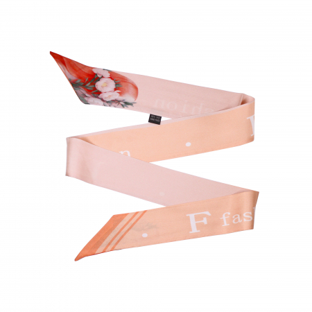 Eșarfă twilly Zefir Alb® 6 cm / 125 cm, din mătase naturală Mulberry Twill, Asian Fashion