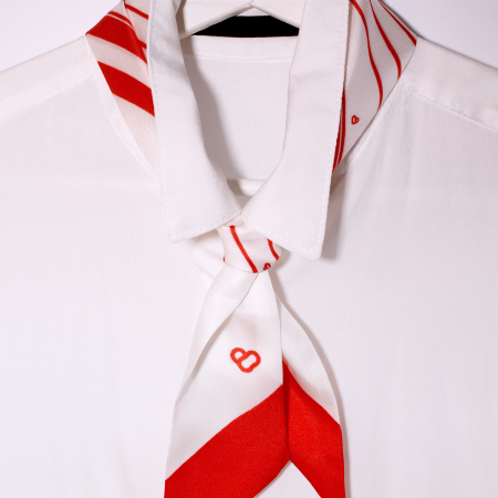 Eșarfă twilly Zefir Alb® 6 cm / 125 cm, din mătase naturală Mulberry, ediție specială de Martie [5]