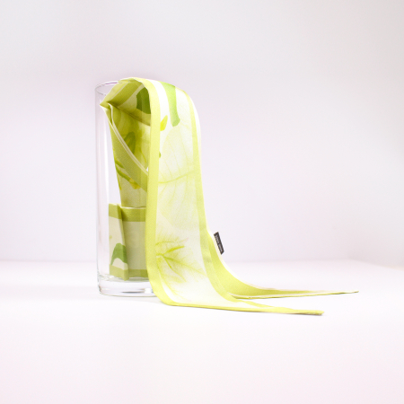 Eșarfă twilly Zefir Alb® 6 cm / 125 cm, din mătase naturală Mulberry, Asian Green [1]