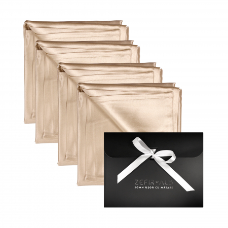 Set 4 fețe de pernă din mătase naturală Mulberry