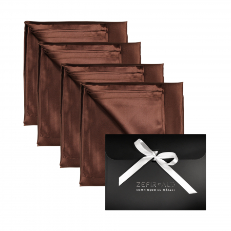 Set 4 fețe de pernă din mătase naturală Mulberry