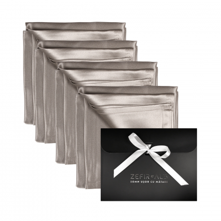 Set 4 fețe de pernă din mătase naturală Mulberry