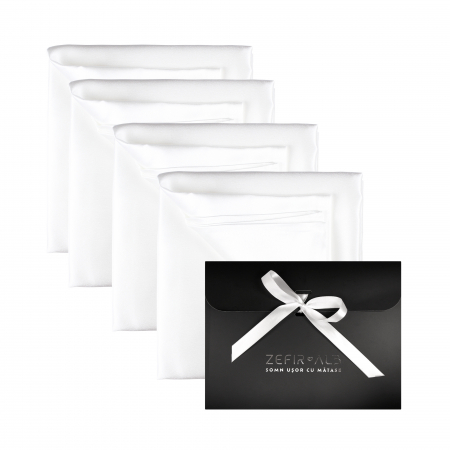 Set 4 fețe de pernă din mătase naturală Mulberry