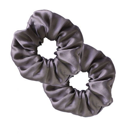 Set 2 accesorii de par SHI-NI HAIR din matase naturala Mulberry, Steel [1]