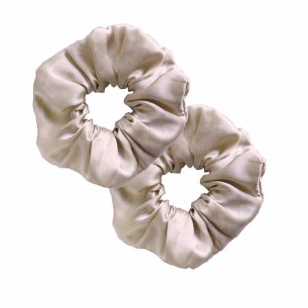 Set 2 accesorii de par SHI-NI HAIR din matase naturala Mulberry, Sand [1]