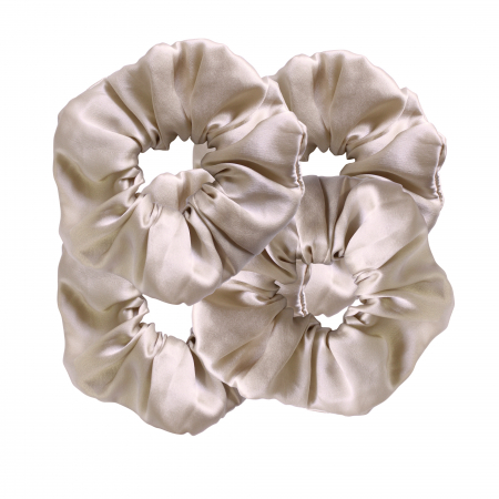 Set 4 accesorii de par SHI-NI HAIR din matase naturala Mulberry, Sand [1]