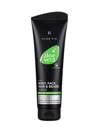 Aloe Via 4 în 1 Şampon pentru față, corp, păr și barbă