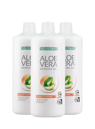 Geluri de băut Aloe Vera - Set de 3 geluri de băut Aloe Vera cu aromă de Piersică